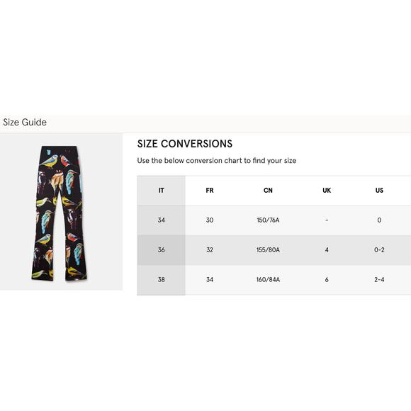 Stella Mccartney Womens Bird Crest Stretch Flared Trousers Pants Artsy Boho Fun - Picture 10 of 10